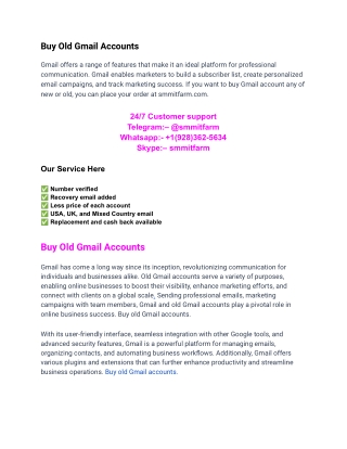 Buy Old Gmail Accounts