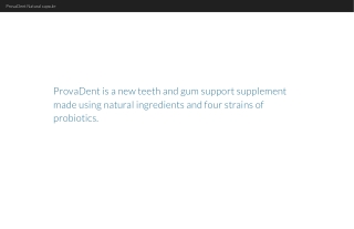 ProvaDent as a fat burning formula