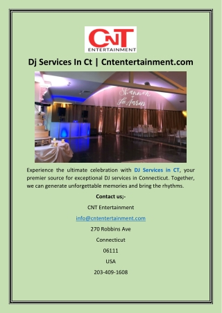Dj Services In Ct  Cntentertainment