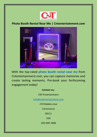 Photo Booth Rental Near Me  Cntentertainment