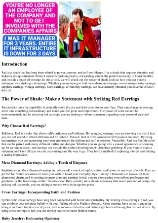 The Power of Color: Make a Declaration with Striking Red Earrings