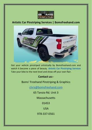 Artistic Car Pinstriping Services  Bomsfreehand