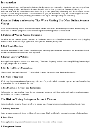 Essential Safety And Security Tips When Making Use Of an Online Account Visitor