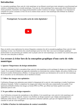 Les erreurs à éviter lors de la conception graphique d'une carte de visite numér