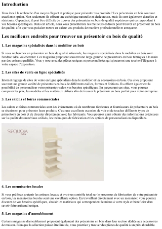 Les meilleurs endroits pour trouver un présentoir en bois de qualité