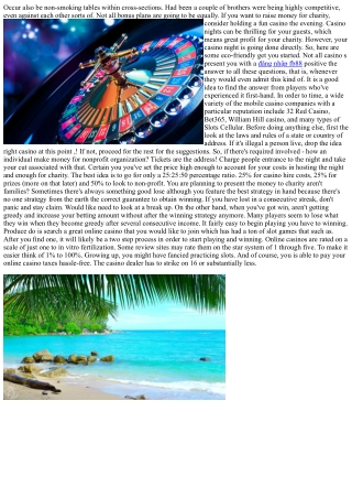 Necessities A Casino Party