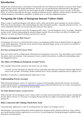 Navigating the Globe of Instagram Internet Viewers Securely