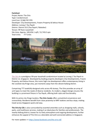 The Orie by CDL  Showflat 90918891