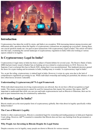 Are Peer-to-Peer Transactions with Cryptocurrency Legal in India?