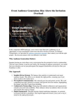 Event Audience Generation- Rise Above the Invitation Overload