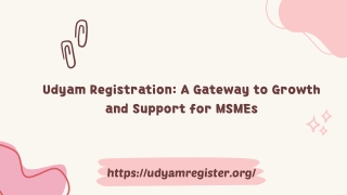 Udyam Registration A Gateway to Growth and Support for MSMEs