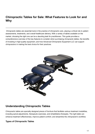 Chiropractic Tables for Sale What Features to Look for and Why