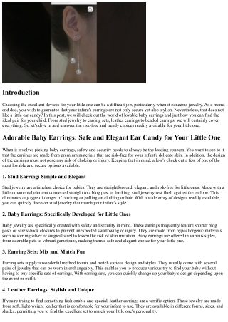 Charming Baby Earrings: Safe and Stylish Ear Candy for Your Kid