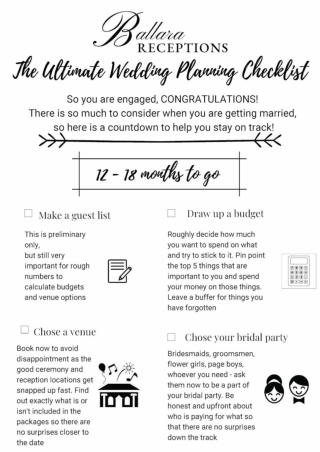 The Ultimate Wedding Planning Checklist | Ballara Receptions