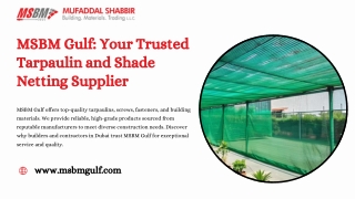 MSBM Gulf: Trusted Name for Tarpaulin Supplies in Dubai