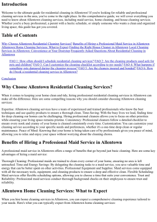 Allentown Residential Cleaning: The Ultimate Guide