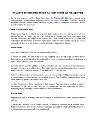 night crawler raz flavor