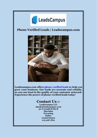 Phone Verified Leads | Leadscampus.com