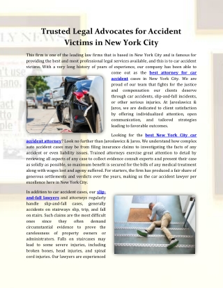 Trusted Legal Advocates for Accident Victims in New York City