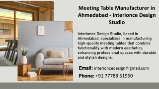 Meeting Table Manufacturer in Ahmedabad - Interionce Design Studio