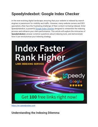 SpeedyIndexbot_ Google Index Checker