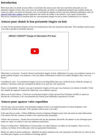 Astuces pour créer une exposition attrayante avec un présentoir étagère en bois