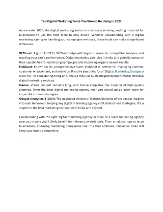 Top Digital Marketing Tools You Should Be Using in 2024