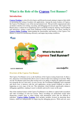 Cypress Training Online - Cypress Training in Hyderabad