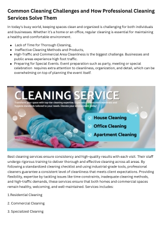 Comprehensive Guide to Cleaning Services