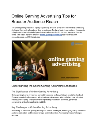 Online Gaming Advertising Tips for Broader Audience Reach