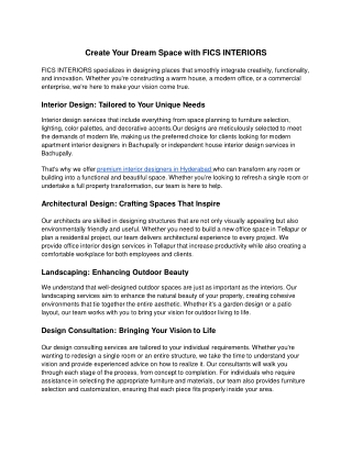 Create Your Dream Space with FICS INTERIORS - Google Docs