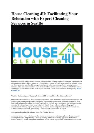 House Cleaning 4U