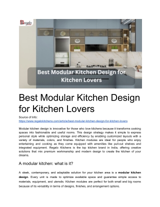 Best Modular Kitchen Design for Kitchen Lovers