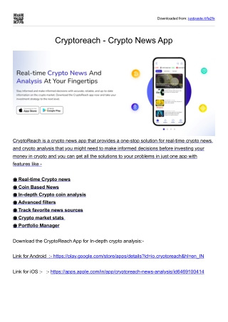 Cryptoreach - Crypto News & Analysis App