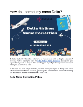 How do I correct my name Delta |  1 (855) 559-2323
