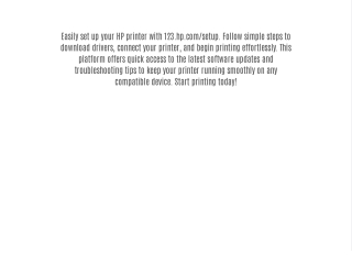 Easily set up your HP printer