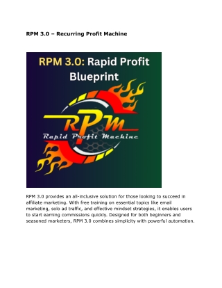 Looking for Reliable Passive Income? RPM 3.0 is the Answer!
