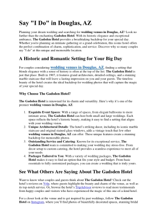 Say "I Do" in Douglas, AZ