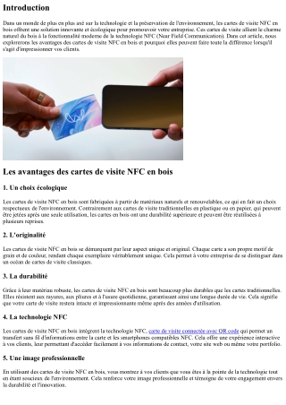 Les cartes de visite NFC en bois : la touche écologique qui fera la différence
