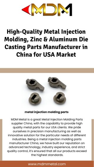 Top Quality Metal Injection Molding Parts from China for USA Market