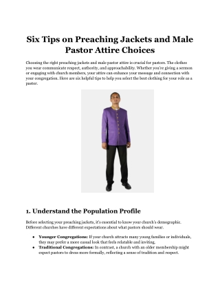 Six Tips on Preaching Jackets and Male Pastor Attire Choices