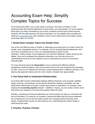 Accounting Exam Help Simplify Complex Topics for Success