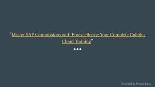 Accelerate Your Sales Performance: SAP Commissions Training by Proexcellency