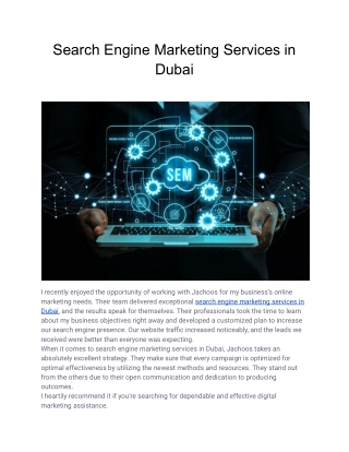 Search Engine Marketing Services in Dubai