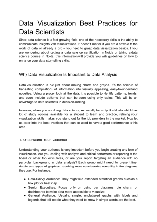 Data Visualization Best Practices for Data Scientists