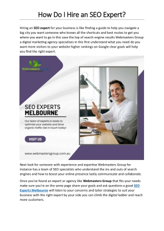 How Do I Hire an SEO Expert