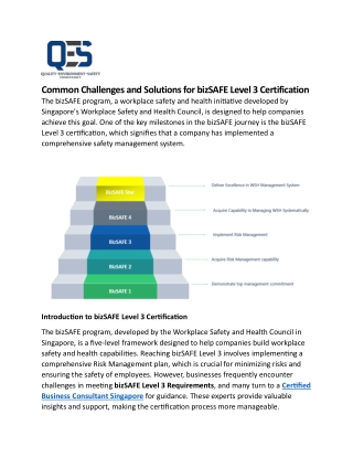 Common Challenges and Solutions for bizSAFE Level 3 Certification
