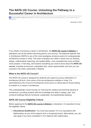 designhub83.wordpress.com-The NATA UG Course Unlocking the Pathway to a Successful Career innbspArchitecture