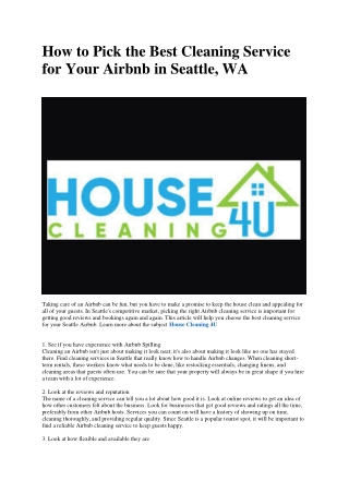 House Cleaning 4U