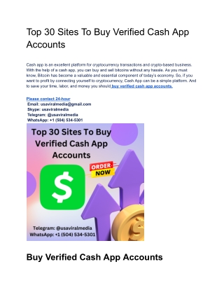 Top 30 Sites To Buy Verified Cash App Accounts